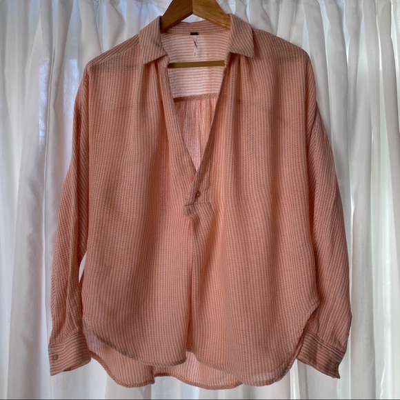 Free People Orange and White Tunic - Picture 2 of 4